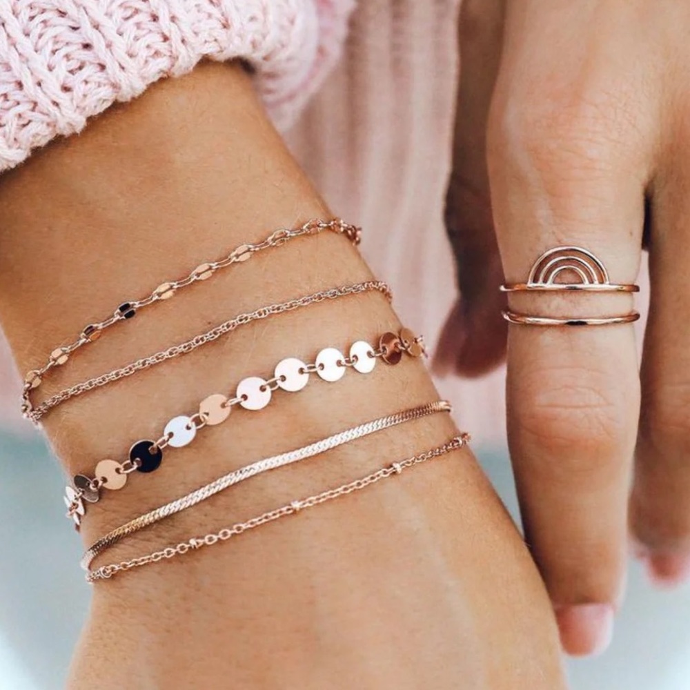 PURA VIDA Size 5 Rose Gold Ring & Bracelet Set NEW BOX SET rare❤️